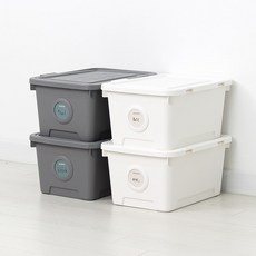 올리빙 도트 리빙박스 24L 2P, 다크그레이, 화이트그레이