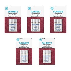 슈메츠 가죽 재봉틀 바늘 u2013 헤비 듀티 특수 용품 사이즈 110/18 카드 5개 1팩, 5 Cards (25 s)