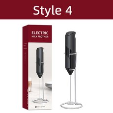 커피 전기 우유 Frother 메이커 믹서 휴대용 미니 소형 Frothing 배터리 구동, Style A with stand, 3) B, 1개