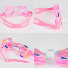 BO雜貨 成人兒童全罩式浮潛呼吸面罩，折疊潛水鏡泳鏡鼻子呼吸管，游泳潛水神器，全家共享水下樂趣, 兒童泳鏡 卡通造型女生款隨機出貨, 黑色、粉紅色、海洋藍