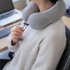 메모리폼 목쿠션 사이즈조절 커버분리 세탁가능 차량 사무실 여행 그레이, 상세페이지 참조