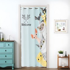 門簾+不鏽鋼支撐桿, 4號款 動物歡迎