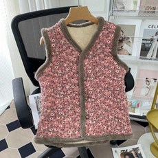 메모샵 꽃무늬 조끼 김장조끼