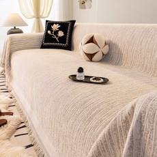 2026新款四季通用奶油風沙發蓋布巾雪尼爾防貓抓萬能全包套罩蓋毯霧序卡其【軟糯雪尼爾四季通用】180*380cm, 1件, 霧序卡其【軟糯雪尼爾四季通用】