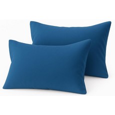 COTTON STICH 유아용 베개 커버 2개 세트 미니 베개 커버 600수 면 아동용 부드럽고 가벼운 베개 커버 (와인 유아 30.5 x 40.6cm(12 x 16인치, Toddler 16x20 Zipper, 미디엄 블루 솔리드