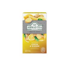Ahmad Tea 사세 인퓨전 포일 엔벨롭 티백 레몬 진저 20개 6팩