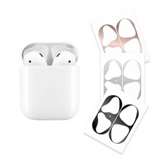 리아몬트 에어팟 철가루방지 스티커 18K 도금 3개입, 로즈골드+실버+블랙, 1세트, 에어팟 1/2세대 유선