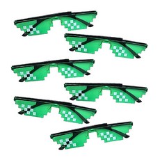 파티홀릭 인싸 픽셀 8비트 안경 선글라스 외계인 안경 6개세트, 세트22(픽셀스몰 그린6개)