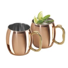 OGGI 스테인리스 스틸 모스크바 뮬 머그컵 590ml, 2개, Copper