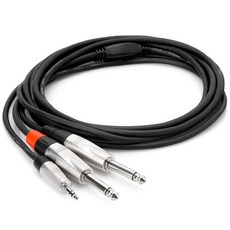 Hosa Technology 音訊轉接線 3.5mm TRS 轉雙 6.5mm TS, 1個