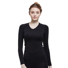기어엑스 여성용 일반 여름 긴팔브이넥 냉감 언더레이어 상의