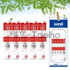 유니 시그노 노크 0.28mm 리필 세트, 1개, 0.28 적색 5개 세트