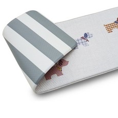 양면 pvc 국산 주방 다용도 매트 세트 중형 대형 특대형 초특대형 싱크대 발매트 욕실 현관 부엌 키친 125 150 롱 180 북유럽 형 방수 화장실 러그 바닥 쿠션 원빈산업, 디자인선택 : 04.퍼피+스트라이프, 1개