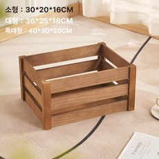 원목 수납함 소품박스 우드박스 수납 미니 엔틱 원목박스, 1개, 특대형 브라운