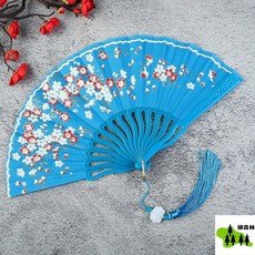 漢服古風花型折扇 女士舞蹈扇 網紅扇, 1個, 紅色,平空細花扇