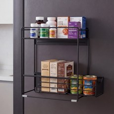 자석 선반 다용도 선반 무타공 슬라이딩 냉장고 세탁기 틈새 수납, 블랙, 1개