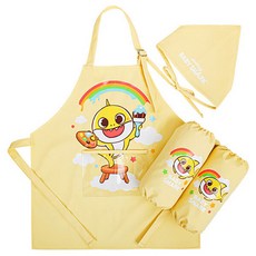 어린이앞치마 핑크퐁 스윗베리 무지개아트 앞치마세트 어린이집 유치원 미술학원 앞치마 토시 두건 세트