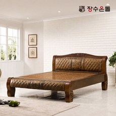 장수온돌 로하스 홍맥반석 돌침대 온열건강 퀸침대, 엔틱 브라운