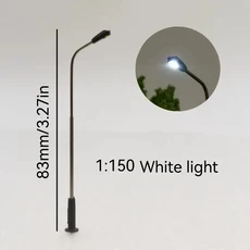 20개 1:75/500 스케일 미니어처 가로등 모델 3V LED 단일 헤드 라이트 HO N 철도 키트용, 11 150scale white