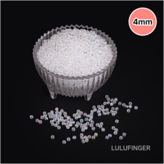 [룰루핑거] 오로라 투명 구슬 4mm (약 250g/약 12500개입), 없음