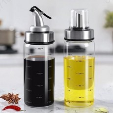 臺灣製造 自動開合玻璃油壺 防漏不掛油 家用油瓶油罐 醬油醋壺【200/300/500ML】, 1個, 威特2個,無鉛小容量160ml