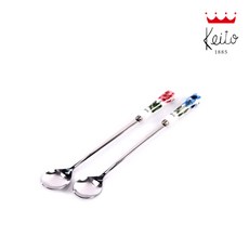 게이또 프렌치가든 롱티스푼 1P / 2P/ 4P 도자기 커피 차 스푼, 분홍/파랑세트(2p), 1개