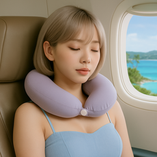 씬스틸셀러 목보호 편한휴식 휴대편리 기내용 목베개, 아이스 퍼플