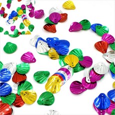 일햐 만들기재료 스팽클조개 대 약100게 스팽클파우치 레진공예 스팽글