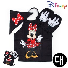 [엠유종합상사] 어린이앞치마두건팔토시세트 유아앞치마세트 어린이앞치마팔토시세트 미니마우스 클래식 앞치마 토시두건 3종세트 대