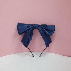 헤어 스타일링 왕리본 머리띠 네이비 빅리본 큰리본