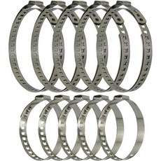 10개 세트 CV 조인트 부트 클램프 키트 스테인리스 스틸 조절식 드라이브 샤프트 축 범용 자동차 액세서리 조향 장치 가이터에 적합 은색