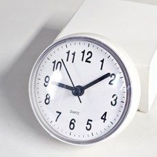 욕실용 무소음 벽시계 흡착식 방수 화장실 시계, 비아준 방수시계(그레이)