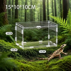 투명 아크릴 파충류 테라리움 나노 사이즈 번식 상자 거북이 사육장 통풍구가 있는 탈출 방지 수목, 06 C