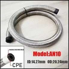 AN4 AN6 AN8 AN10 범용 자동차 연료 호스 오일 가스 라인 나일론 강철 땋은 라디에이터 브레이크 CPE 파이, 11 Steel braid CPE AN10, 01 5M