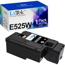 LxTek 호환 토너 카트리지 교체품 Dell E525W E525DW E525 525용 컬러 레이저 프린터와 함께 사용 1개 검정색 고용량, LxTek 호환 토너 카트리지 교체품 Dell E525