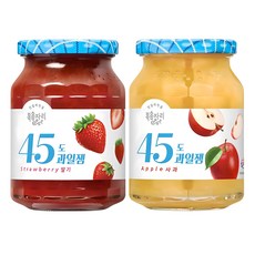 복음자리 45도 과일잼 딸기 + 사과, 1세트, 350g