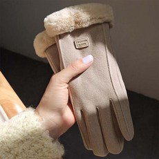 여성 겨울 니트 스웨이드 퍼장갑 스마트터치 기모장갑 got+306pD