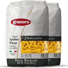 Granoro Dedicato Elbows Rigati NO.50 - 정통 이탈리아 파스타 100% Puglia Durum 밀 세몰리나로 제작 GMO 프리 비건 0.5kg(1파, 지티 탈리아티 #34