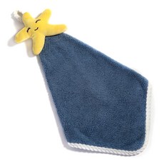 可愛擦手毛巾 柔軟親膚 強力吸水 多色可選 居家外出皆宜, 深藍小星星, 1個