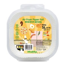 모모(MOMO) 에어프라이어 사각 종이호일 화이트 WHITE, 1세트, 90개입, 20cm
