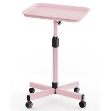 허리를 절약할 수 있는 살롱 트레이 온 휠 조절 가능한 높이25-36인치 롤링 카트 - 스파 클리닉 홈 살롱 트롤리36인치-핑크 12.3x16인치, 36inch, Pink