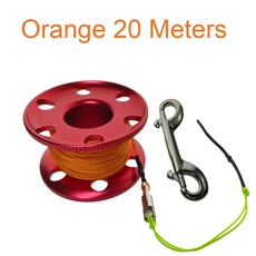 스쿠버 다이빙 스풀 핑거 릴 스테인리스 스틸 스냅 볼트 클립 포함 SMB 소시지 수중 다이버 스노클링 동굴, [20] red 20 meters