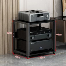 오디오 랙 이동식 수납장 음향 스피커 장비 원목 랙장, 1, B. 단 A형 검정색 프레임 + 흑호두나무 상판