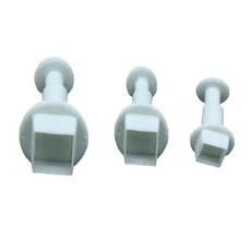 3pcs 기하학 오각형 스타 인감 주방 액세서리 플런저 커터 비스킷 쿠키 케이크 금형 스탬프 장식 도구, 02 square