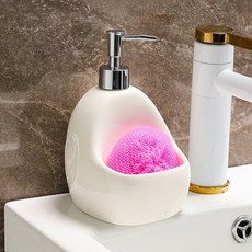 욕실 세라믹 비누받침 커피 디스펜서 러버 세제통 샴푸통 페인트 주방세제, 1개, D. 화이트 인간두 완화