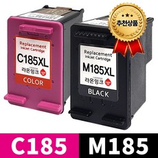 (800매 특대용량 세트) 삼성 INK-M185 C185 XL 호환잉크 SL-J1680 J1683 J1685 J1780W J1780DW J1785W M185XL C185XL, 1세트, 검정+컬러