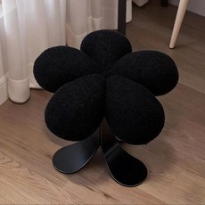 스툴 카페 가정용 모던 북유럽 보조 의자 메이크업 원형, 램스울 블랙