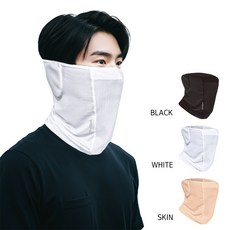 ㈜패기앤코 귀덮는 자외선차단 기능성 쿨스카프 썬블럭 마스크 골프 파크골프 테니스 러닝 등산 캠핑 운전 낚시 자전거 농사 공사현장 야외활동, 블랙, 1개