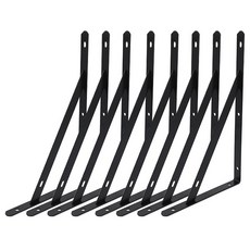 L형 선반받침대 지지대 벽 고정 선반 브라켓 155x250mm, 8개, 블랙