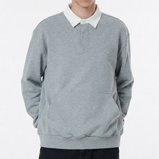 남녀공용 오버핏 캥거루 포켓 카라 맨투맨